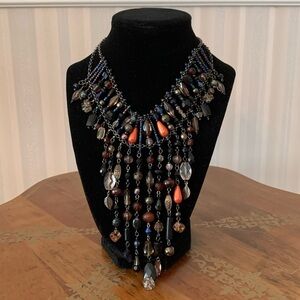 Beaded statement choker piece. 8” with 3” extender. Costume piece.